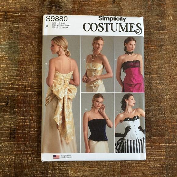Simplicity Sewing Pattern S9880 Corset Formal Evening Prom Wedding 6-16 UNCUT - Picture 1 of 3